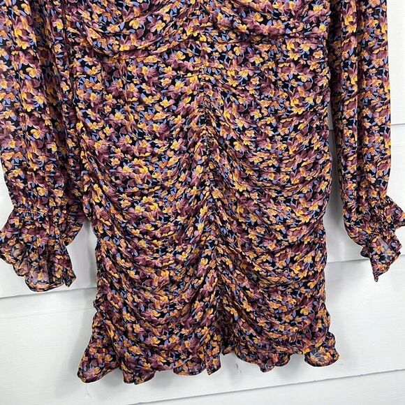 Fate Long Sleeve Ruched Floral Mini Dress Women’s Size Medium - Picture 4 of 13